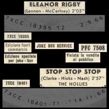 ITALY 1966 11 14 - PFC 7508 - B - ELEANOR RIGBY ⁄ STOP STOP STOP ( THE HOLLLIES ) - pic 1