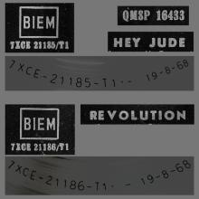 ITALY 1968 08 19 - B - DP 570 - QMSP 16433 - HEY JUDE ⁄ REVOLUTION - B - LABELS - pic 1