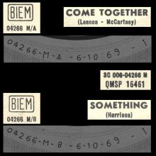ITALY 1969 10 06 - QMSP 16461 - 3C 006-04266 - COME TOGETHER ⁄ SOMETHING - LABEL  A - pic 1