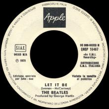 ITALY 1970 02 12 - QMSP 16467 ⁄ 3C 006-04353 M - LET IT BE ⁄ YOU KNOW MY NAME - LABEL A - pic 1