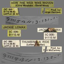 JACKIE LOMAX - 1970 02 16 - HOW THE WEB WAS WOVAN ⁄ THUMBING A RIDE - HOLLAND - 5C 006-91115 M - APPLE 23  - pic 4