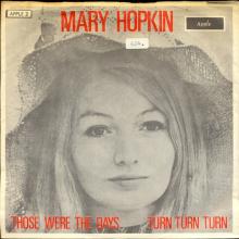 MARY HOPKIN - 1968 08 31 - THOSE WERE THE DAYS ⁄ TURN, TURN, TURN - APPLE 2 - DENMARK - ORANGE SLEEVE - pic 1