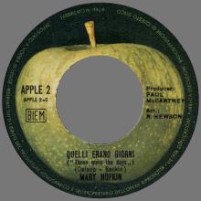 MARY HOPKIN - 1968 11 15 - THOSE WERE THE DAYS ⁄ TURN, TURN, TURN - ITALY - APPLE 2 - QUELLI ERANO GIORNI - pic 5