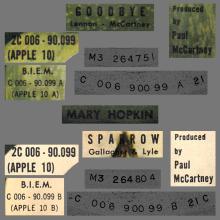 MARY HOPKIN - 1969 03 28 - GOODBYE ⁄ SPARROW - APPLE 10 - FRANCE - 2C 006-90.099 - pic 4