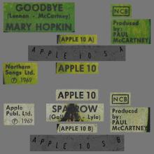 MARY HOPKIN - 1969 03 28 - GOODBYE ⁄ SPARROW - APPLE 10 - NORWAY - pic 4