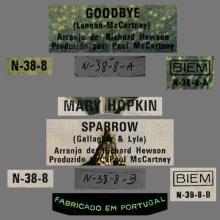 MARY HOPKIN - 1969 03 28 - GOODBYE ⁄ SPARROW - APPLE 10 - PORTUGAL - N-38-8 - pic 4