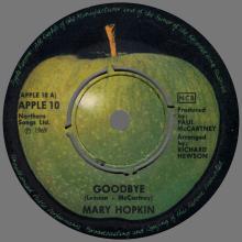 MARY HOPKIN - 1969 03 28 - GOODBYE ⁄ SPARROW - APPLE 10 - SWEDEN - ORANGE - pic 3