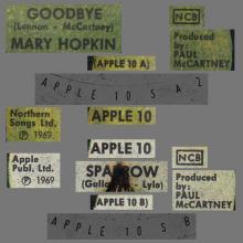 MARY HOPKIN - 1969 03 28 - GOODBYE ⁄ SPARROW - APPLE 10 - SWEDEN - PINK - pic 4