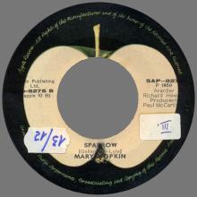 MARY HOPKIN - 1969 03 28 - GOODBYE ⁄ SPARROW - APPLE 10 - YUGOSLAVIA - SAP-8275 - pic 5