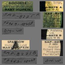 MARY HOPKIN - 1969 03 28 - GOODBYE ⁄ SPARROW - APPLE 10 - YUGOSLAVIA - SAP-8275 - pic 4
