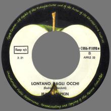 MARY HOPKIN - 1970 01 16 - TEMMA HARBOUR ⁄ LONTANO DAGLI OCCHI - APPLE 22 - GERMANY - 1C 006-91098 M - pic 5