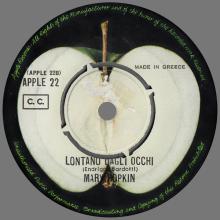 MARY HOPKIN - 1970 01 16 - TEMMA HARBOUR ⁄ LONTANO DAGLI OCCHI - APPLE 22 - GREECE - 1 - pic 5