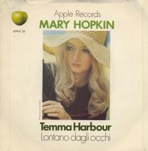 MARY HOPKIN - 1970 01 16 - TEMMA HARBOUR ⁄ LONTANO DAGLI OCCHI - APPLE 22 - UK  - pic 2