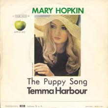MARY HOPKIN - 1970 01 29 - TEMMA HARBOUR ⁄ THE PUPPY SONG - APPLE 22C - 3C 006-91112 M - ITALY - pic 2