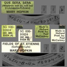 MARY HOPKIN - 1970 07 09 - QUE SERA SERA ⁄ FIELDS OF ST. ETIENNE - HOLLAND - APPLE 28 - 5C 006-91624 - pic 4