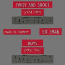 NO 1963 08 00 - TWIST AND SHOUT ⁄ BOYS - SD 5946 - 3 - VIOLET - GN 1714 - SPORVOGNSEVENTYR  - pic 1