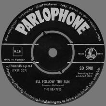 NO 1965 08 00 - I'LL FOLLOW THE SUN ⁄ I DON'T WANT TO SPOIL THE PARTY - SD 5981 - 1 - GREEN - LABEL 3 - F 5306 - DANCE, DANCE - pic 1