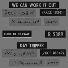 NO 1965 12 00 - WE CAN WORK IT OUT ⁄ DAYTRIPPER - LABEL 3 - ND 7442 - YESTERDAY - pic 1