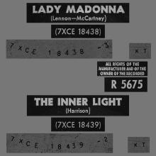 NO 1968 03 00 - LADY MADONNA ⁄ INNER LIGHT - R 5675 -1 - LABEL 5 - SWEDISH SLEEVE - pic 1