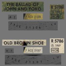 NO 1969 05 00 - THE BALLAD OF JOHN AND YOKO ⁄ OLD BROWN SHOE - R 5786 -2 - LABEL 7 - SWEDISH SLEEVE - pic 1