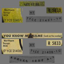NO 1970 02 00 - LET IT BE ⁄ YOU KNOW MY NAME (LOOK UP THE NUMBER) - R 5853 -1 - LABEL 7 - SWEDISH SLEEVE - pic 1