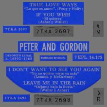 PETER AND GORDON - I DON'T WANT TO SEE YOU AGAIN - 7EPL 14.175 - SPAIN - EP -B - pic 4