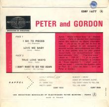 PETER AND GORDON - I DON'T WANT TO SEE YOU AGAIN - ESRF 1677 - FRANCE - EP - pic 2
