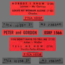 PETER AND GORDON - NOBODY I KNOW - ESRF 1566 - FRANCE - EP - pic 4