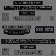 PETER AND GORDON - NOBODY I KNOW - GEP SEG 8348 - UK - EP - pic 1