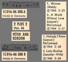 PETER AND GORDON - WOMAN ⁄ A WORLD WITHOUT LOVE ⁄ NOBODY I KNOW - 1C 016-06 388 - GERMANY - EP - pic 4