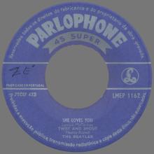 PORTUGAL 001 A - 1963 11 00 - LMEP 1162 - SHE LOVES YOU - DARK RED SLEEVE - pic 3