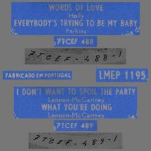 PORTUGAL 011 -1965 04 00 - LMEP 1195 - WORDS OF LOVE - pic 5