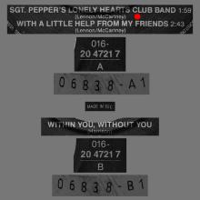 SGT PEPPER'S LONELY HEARTS CLUB BAND - WITH A LITTLE HELP FROM MY FRIENDS - WITHIN YOU.WITHOUT YOU - 1992 - 2 - RECORDS - pic 1