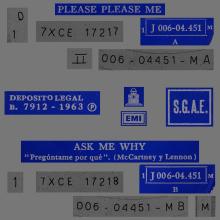 SPAIN 1963 04 30 - PLEASE PLEASE ME ⁄ ASK ME WHY - SLEEVE 14 LABEL G 2 - 1 J 006-04.451 M - pic 1