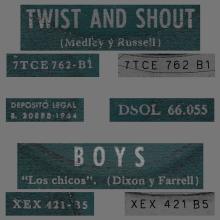 SPAIN 1964 06 01 - TWIST AND SHOUT ⁄ BOYS - SLEEVE 1 LABEL D 1 - DSOL 66.055 - pic 1
