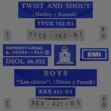 SPAIN 1964 06 01 - TWIST AND SHOUT ⁄ BOYS - SLEEVE 1 LABEL G 1 - DSOL 66.055 - pic 1