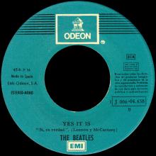 SPAIN 1965 06 10 - TICKET TO RIDE ⁄ YES IT IS - SLEEVE 09 LABEL 2 - 1976 05 01 - 1 J 006-04.458  - pic 1