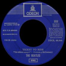 SPAIN 1965 06 10 - TICKET TO RIDE ⁄ YES IT IS - SLEEVE 06 LABEL 4 - DSOL 66.064 - pic 1