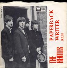 SPAIN 1966 07 26 - PAPERBACK WRITER ⁄ RAIN - SLEEVE 1 LABEL 1 GREEN - DSOL 66.073  - pic 1