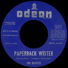 SPAIN 1966 07 26 - PAPERBACK WRITER ⁄ RAIN - SLEEVE 1 LABEL 2 BLUE - DSOL 66.073 - pic 1