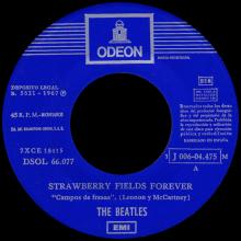 SPAIN 1967 03 06 - DSOL 66.077 - STRAWBERRY FIELDS FOREVER ⁄ PENNY LANE - SLEEVE 2 LABEL 2 - pic 1