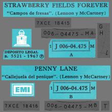 SPAIN 1967 03 06 - DSOL 66.077 - STRAWBERRY FIELDS FOREVER ⁄ PENNY LANE - SLEEVE 4 LABEL 3 - pic 1