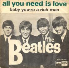 SPAIN 1967 08 08 - DSOL 66.080 - ALL YOU NEED IS LOVE ⁄ BABY YOU'RE A RICH MAN - SLEEVE 1 LABEL 1 - pic 1