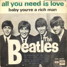SPAIN 1967 08 08 - DSOL 66.080 - ALL YOU NEED IS LOVE ⁄ BABY YOU'RE A RICH MAN - SLEEVE 2 LABEL 2 - pic 1