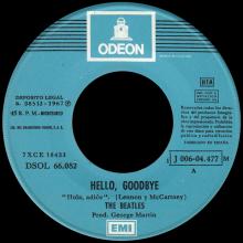 SPAIN 1967 12 08 - DSOL 66.082 - HELLO. GOODBYE ⁄ I AM THE WALRUS - SLEEVE 2 LABEL 4  - pic 1