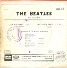 SPAIN 1968 05 15 - DSOL 66.086 - LADY MADONNA ⁄ THE INNER LIGHT - SLEEVE 1 LABEL 1 - pic 1
