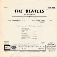 SPAIN 1968 05 15 - DSOL 66.086 - LADY MADONNA ⁄ THE INNER LIGHT - SLEEVE 3 LABEL 2  - pic 1