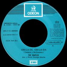 SPAIN 1969 02 25 - OB-LA-DI, OB-LA-DA ⁄ WHILE MY GUITAR GENTLY WEEPS - SLEEVE 3 LABEL 6 - OSL. 203 - 1 J 006-04.690 M  - pic 1