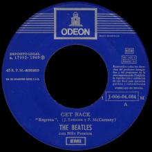 SPAIN 1969 03 27 - GET BACK ⁄ DON'T LET ME DOWN - SLEEVE 2 LABEL 1 - 1 J 006-04.084 M - pic 1