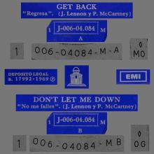 SPAIN 1969 03 27 - GET BACK ⁄ DON'T LET ME DOWN - SLEEVE 2 LABEL 1 - 1 J 006-04.084 M - pic 1
